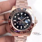 GM Factory  New Style Rolex GMT-Master II Cal.3285 40MM Watch - Baselworld Black Dial Rose Gold Case And Bracelet